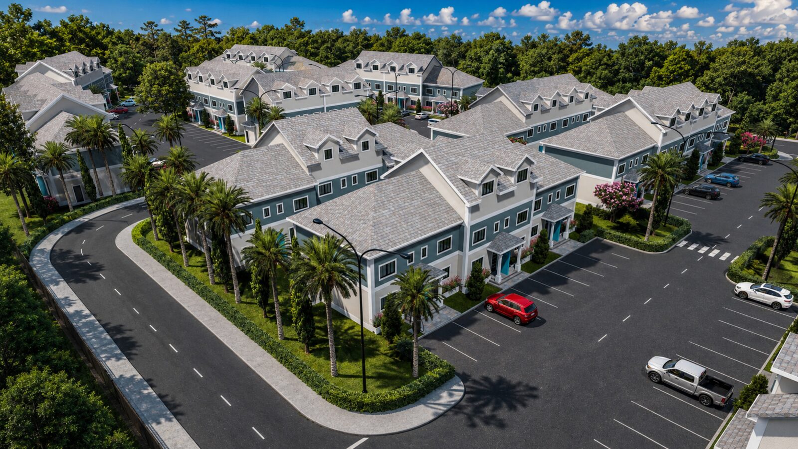 Aerial roadway view